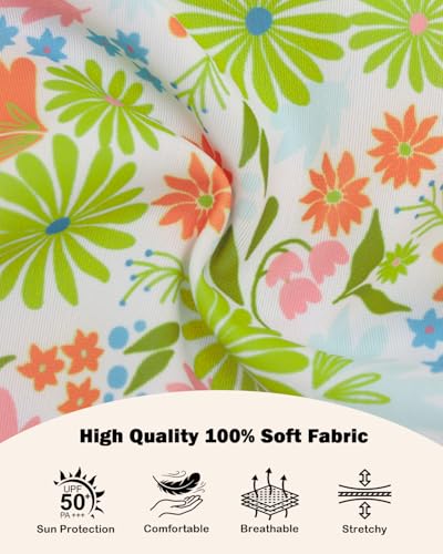 Image of CuteBone Spring Green Floral Pet Dress for Small Dogs, Cats - Double-Layer Ruffled Skirt - Satin Bow - Garden, Picnic Dress
