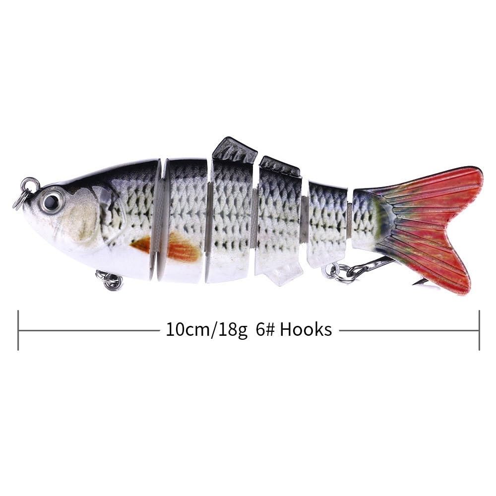 1/6 sztuk zestaw przynęt wędkarskich z pudełkiem wiele segmentów łączone twarda przynęta woblery Swimbait Crankbait Swim Bass dla tonącego szczupaka