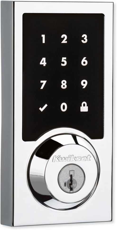 Kwikset 99160-018 SmartCode 916 Contemporary Z-Wave Plus Touchscreen Electronic Deadbolt, Polished Chrome