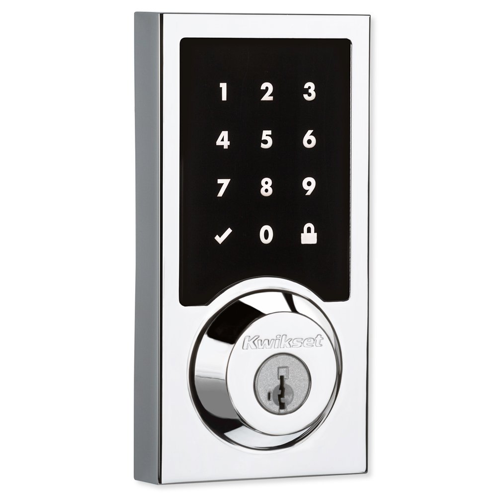 Kwikset 99160-018 SmartCode 916 Contemporary Z-Wave Plus Touchscreen Electronic Deadbolt, Polished Chrome