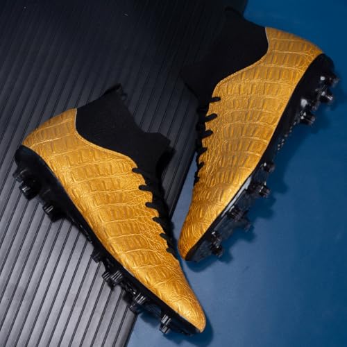 DHOVOR Boys Girls High-Top Soccer Cleats Youth Professional Football Cleats Unisex Lightweight Soccer Shoes for Kids3