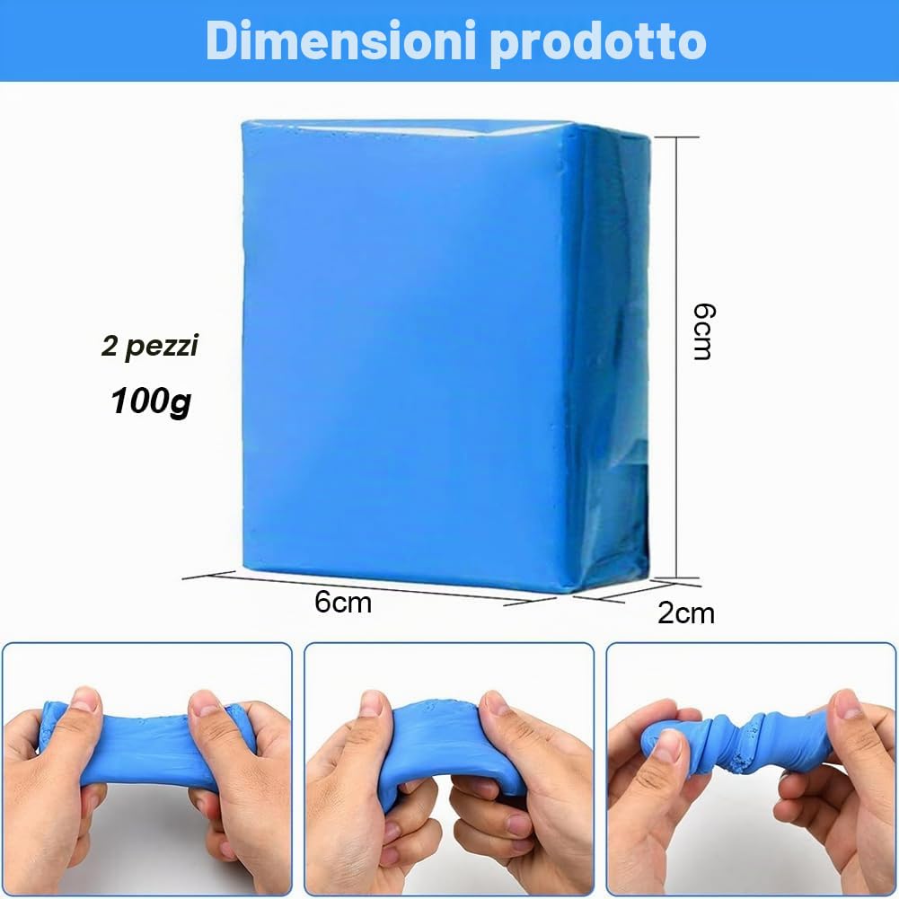 Auto Clay Bar, 2pcs 100g Clay Bar per Pulizia Auto, Barra di Argilla per Auto, Magic Clay Bar, Detailing auto argilla bar, per Cura della Vernice Auto,Pulizia Dei Cerchioni,Lucidatura dei Vetri