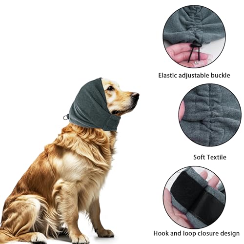 Image of Dog Calming Hoodie Ear Wraps for Dogs Ear Covers Dog Warm Ear Muffs Winter Ear Scarf for Cats Dogs