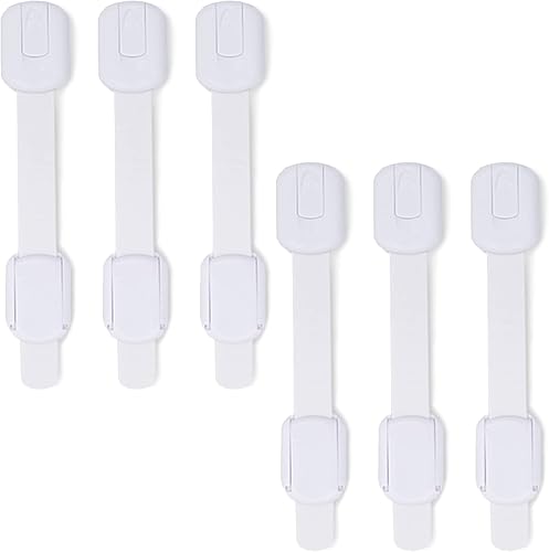 Gabinetes a prueba de bebés pestillos de cajones a prueba de niños con adhesivos extra 3M cierres de correa ajustable cerradura de gabinete de bebé