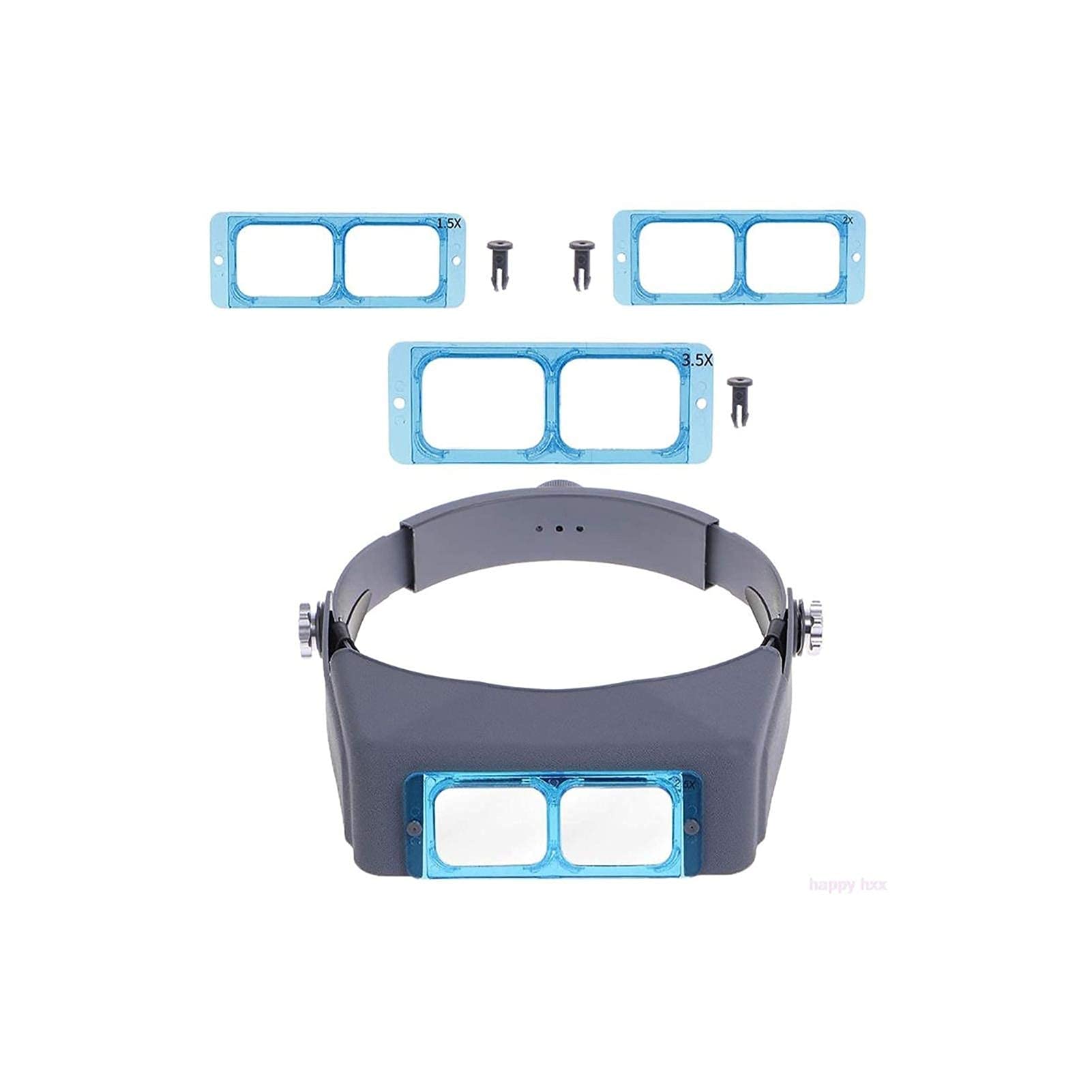 asdchZen Headband Magnifier,Head Mountlighted Magnifying Glasses,Head Carrying Magnifying Glass Loupe Head-Mounted Glasses -1X To 3.5X Zoom With 4 Detachable Lenses-Head Mounted Head M