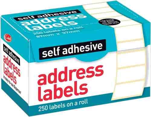 PACK OF 20 - Self Adhesive Address Label (250 on a Roll)