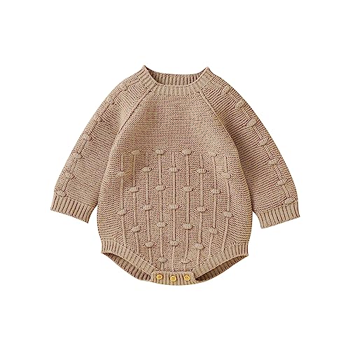 Image of Infant Baby Sweater Romper Baby Girl Boy Knitted Sweatshirt Pullover Tops Fall Winter Clothes