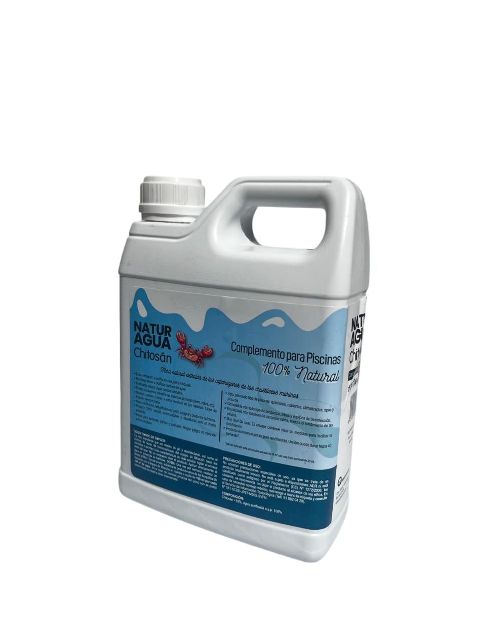 Floculant naturel piscine 5 l avec chitosan, clarifiant biodégradable, élimine la turbidité et les déchets organiques, eau cristalline sans produits chimiques, améliore la filtration