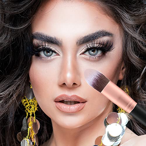 Tapered Kabuki Makeup Brush Concealer Brush For Liquid Foundation Powder Cream Contour Buffing Stippling Blending, Soft Synthetic Bristles Face Eye Shadows Black Brush, Large Mineral Powder Brush #TOP6