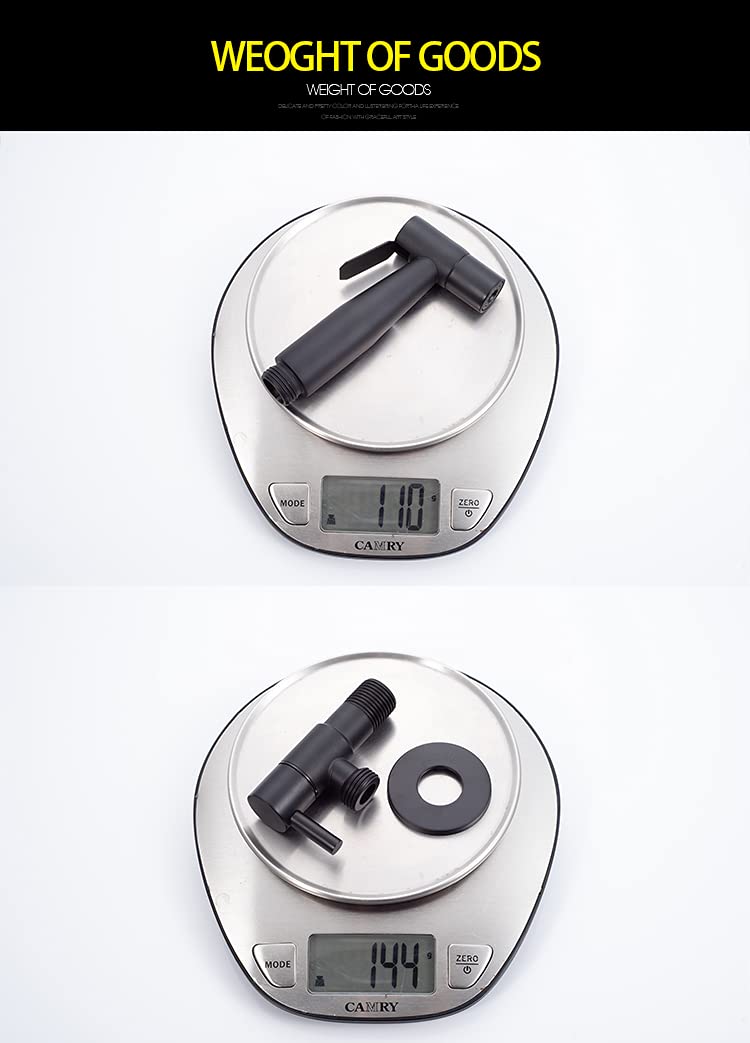 [LOSCHEN] Pulverizador de Bidé Para Inodoro, Pulverizador de Mano de Acero Inoxidable Para WC, Grifos de Bidé Shattaf Pulverizador (Negro)