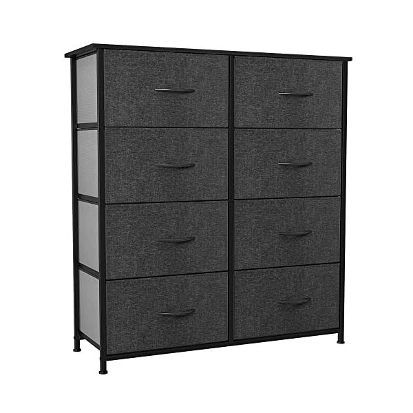 YITAHOME Dresser Storage Tower with 8 Drawers - Vertical Furniture Storage Tower for Bedroom, Bathroom, Laundry, Closets, and More - Sturdy Steel Frame, Wood Top, Easy Pull Fabric Bins
