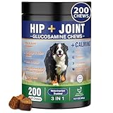 Hip and Joint Supplement for Dogs 200 Dog Calming Chews with Glucosamine, Chondroitin, Msm, Omega3, Melatonin for Senior Dogs Anxiety Pain Relief Anti Inflammatory Small/Medium/Large Dog -Chicken