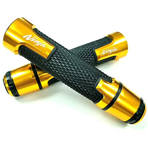 Kyobusa KY-MBO-ZX Gold Aluminum Motorcycle 22Mm Engraved Handle Bar Rubber Gel Hand Grips Cnc cover