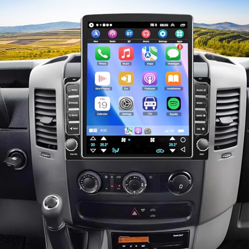 4+64G Car Stereo for Mercedes Benz Sprinter 2007-2018 with Wireless CarPlay Android Auto, 9.7 inch Android 13 Touchscreen Display Radio Player Audio Receiver Headunit with GPS Navi FM RDS SWC WiFi