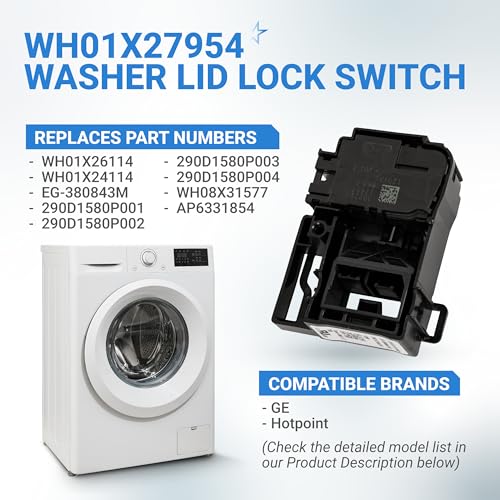 [Upgraded] BlueStars WH01X27954 Washer Lid Lock Switch Part ...