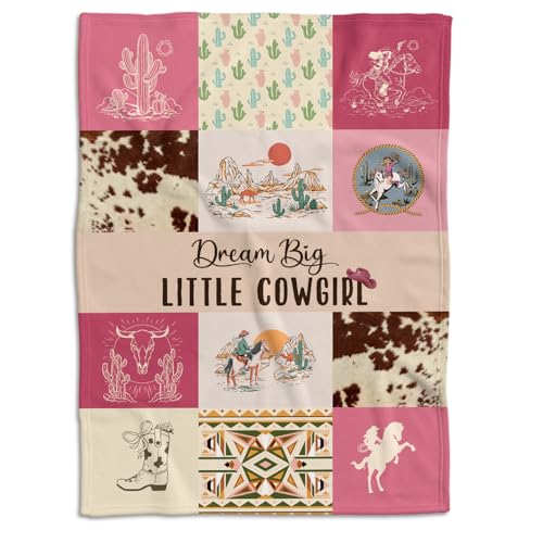 Image of Western Blanket, Western Decor for Nursery Room, Baby Blankets for Girls, Cowgirl Baby Blankets, Cowboy Baby Stuff, Soft Warm Lightweight Nursery Bed Blanket for Newborn Toddlers Daughter