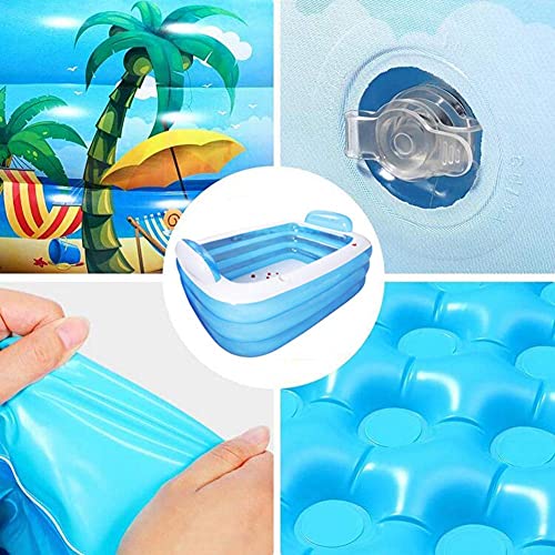 FHISD Aufblasbarer Pool Großer Garten rechteckiger aufblasbarer Familien-Planschbecken – Bild 7