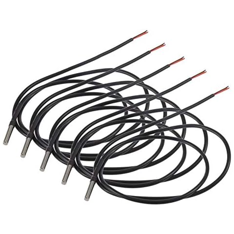 Aideepen 5 x DS18B20 2m Cable Temperature Digital Thermal Probe Sensor Stainless Steel Probe, Accurate Reading, Measure Temperature -55°C to +125°C Cover