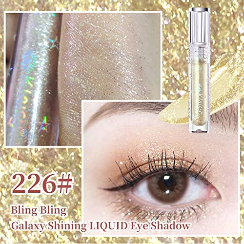 Quxunzzz Liquid Glitter Eyeshadow, Metallic Glitter Shimmer Eye Looks Waterproof Long Lasting Quick-Drying Sparkling Eye Shadow Makeup Liquid Glitter Eyeliner #226 #TOP1
