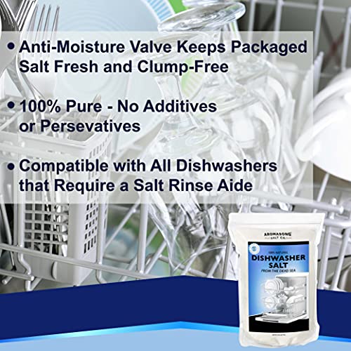 Aromasong Dishwasher Salt 5 LB - 100% Natural Water Softening Agent Compatible with Bosch, Miele, Whirlpool, Thermador and More... For Cleaner Dishes & Washer Reactivation (packaging may vary)