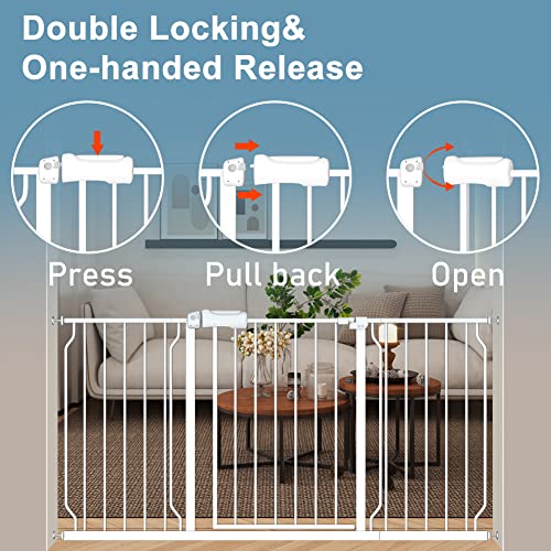 Flower Frail Extra Wide Baby Gate 14.17In Extensions Walk Through Baby Gate Pressure Mount Auto Close Child Safety Gates (White, Extension-14.17"/36Cm) #TOP3