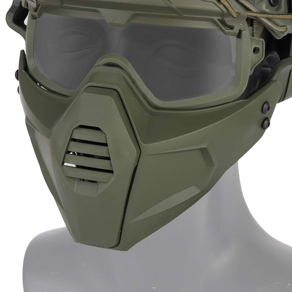 Veloce casco protettivo occhiali da equitazione occhiali con maschera facciale rimovibile adatto per airsoft paintball festa di Halloween