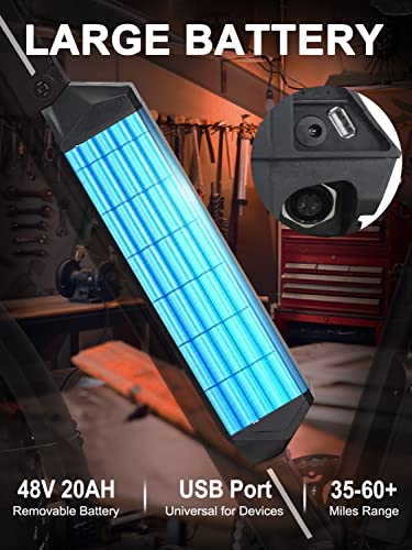 Haoqi Electric Bike For Adults 48V 20Ah Removable Cells Battery Black Leopard Pro, 750W Brushless Motor, 26" X 4.0 Fat Tire 28Mph, 7-Speed #TOP1