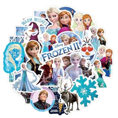 50 Pcs Frozen Stickers Cartoon PVC Sticker, Gifts for Laptop Wate...