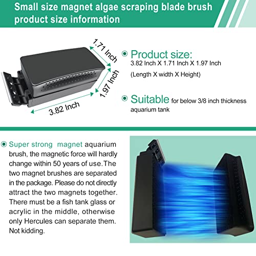 Nestbasics Small Aquarium Magnet Algae Scraper Brush Cleaner For Glass And Acrylic Aquariums Magnet Algae Scrubber For Saltwater And Freshwater Aquarium Tank Cleaner #TOP4