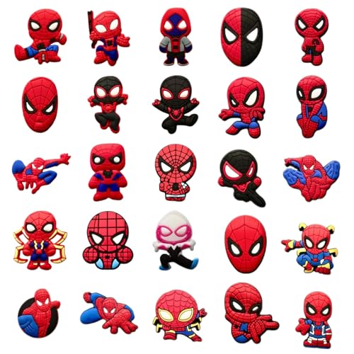 25Pcs Spider Shoe Decoration Charms for Croc Clog Sandals Cute Shoe Accessories Charms