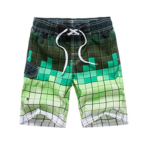 Men's Beach Swimming Trunks Boxer Brief Swimsuit Swim Underwear Boardshorts with Pocket