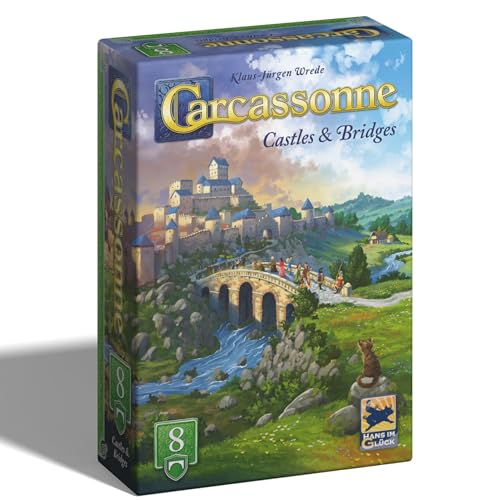 Hans Im Gluck Carcassonne Castles & Bridges Board Game Expansion - Add Bridges, Barns & Castles for New Scoring and Strategy, Family Fun for Kids &...