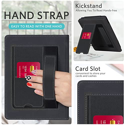Image of CoBak Case with Stand for Kindle Paperwhite - Durable PU Leather Cover with Auto Sleep Wake, Card Slot, Hand Strap Feature - Fits Kindle Paperwhite 11th Generation 6.8 inch Signature Edition 2021 Released