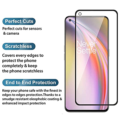 Image of STP FEEL Tempered Glass Screen Protector Compatible for OnePlus Nord CE 5G (6.43 Inch) HD Clear, Bubble-Free, Anti-Scratch Full Protection Durable Tempered Glass (Black, Pack of 1)