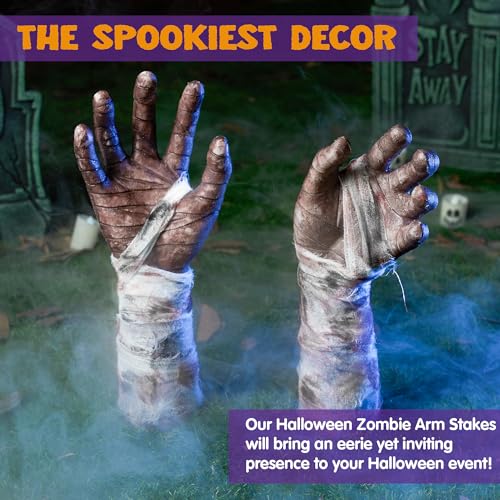 JOYIN Halloween Outdoor Decorations Zombie Arm Yard Stakes Ground-Breaker, Stakes for Halloween Outdoor Graveyard Yard Lawn Decorations4