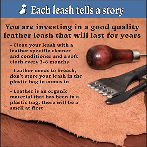 Fuzzy Friends Leather Dog Leash. Stylish 6Ft Black Leather Leash With Premium Hardware. Veterinarian Approved Dog Training Leash With Style. For Small, Medium And Large Breeds #TOP4