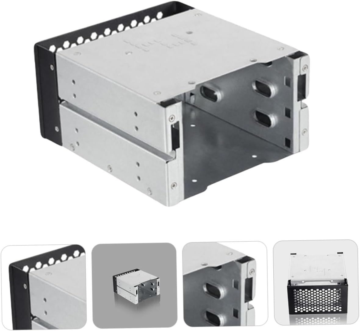 Vaguelly Hard Drive Cage Mounting Rack 3-Bay 3.5 Inch Aluminum Alloy Case for PC Expansion for Gamers and Professionals