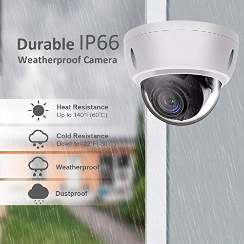 Anpviz 5MP IP PoE Dome Security Camera with Audio, 2.8mm Lens, 98ft Night Vision, Motion Detection, Weatherproof IP66 Indoor Outdoor ONVIF Compatible - Thumbnail 3