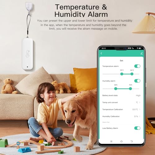 WiFi Hygrometer Thermometer Sensor: Wireless Smart Temperature Humidity Monitor with App Notification Alert - Image 2
