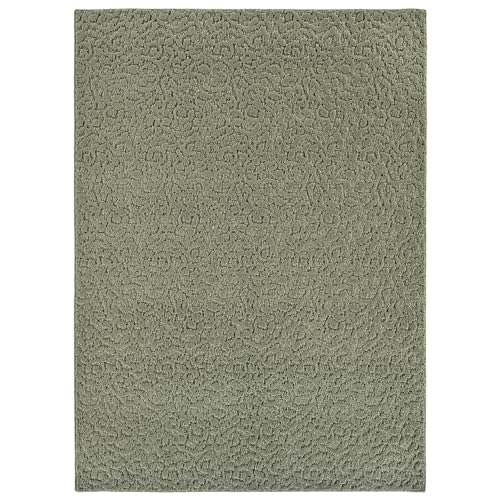 Garland Rug Ivy 6 Ft. X 9 Ft. Sage Green Floral Solid Color Area Rug - Durable, Stylish, and Soft Rug for Living Rooms, Hallways, Bedrooms, and High-Traffic Areas by Garland Rug - Used condition - US$47.14
