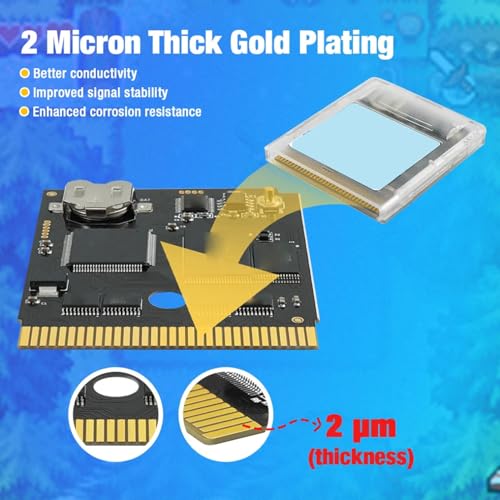 Cuifati Cartucho de Juego, 8 MB de Almacenamiento, 1 MB de RAM Estática con Función RTC, para SP GB Micro DS Game Boy Player - imagen 5