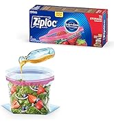 Ziploc Gallon Food Storage Bags, New Stay Open Design with Stand-Up Bottom, Easy to Fill, 75 Count