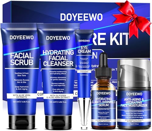 Skin Care for Men, Hydrate, Firm, Anti-Aging & Wrinkle Facial Skin Care Routine Kit Set,Mens Christmas Gifts Stocking Stuffers Secret Santa Gifts for Men Him Dad Boyfriend Husband Birthday Valentines