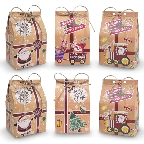 Gintan Bolsa de Fiesta Arco Iris, 48 Pcs Papel Regalo Con 64 Pegatinas Para Dulces, Favores y Suministros de Cumpleaños Para Niños (Marrón)