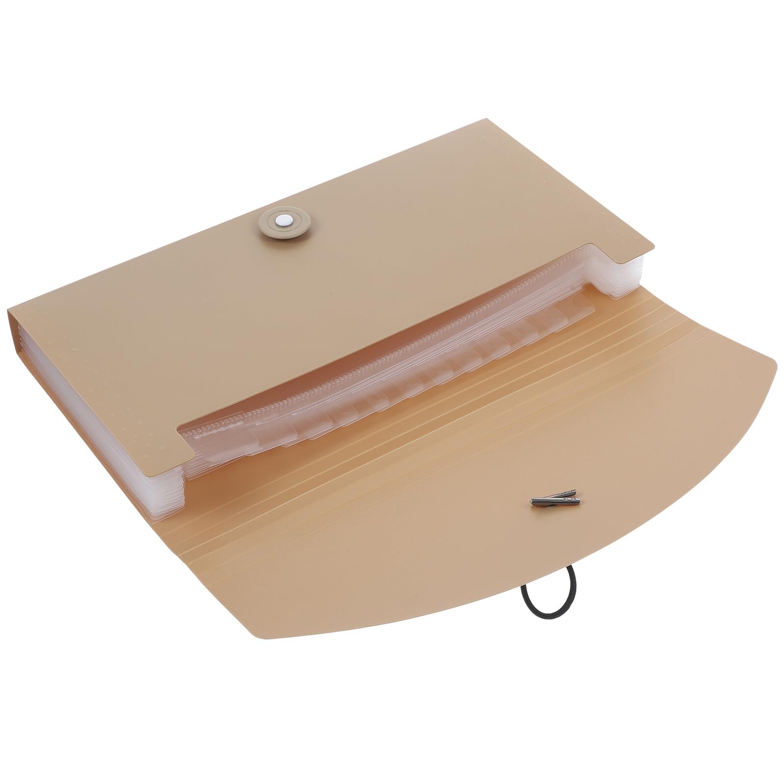 Alipis Carpeta de Archivos Expandible de PP Color Caqui 13 Bolsillos y Etiquetas, Organizador Portátil Resistente al Agua para Oficina y Almacenamiento de Documentos