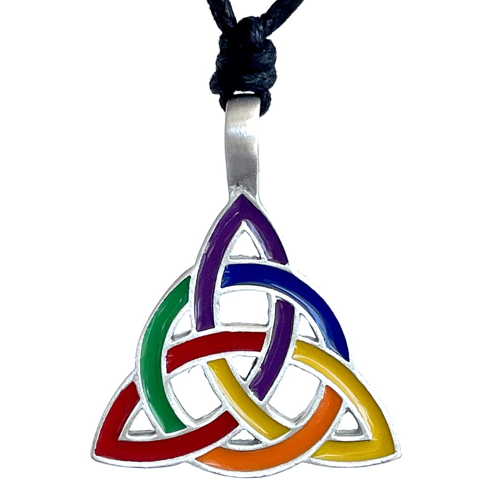 Celtic Knot Jewelry Rainbow Colored Charmed Triquetra Trinity