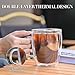 YUNCANG Double Wall Coffee Mugs, (4-Pcak) 16 Ounces-Clear Glass with Handle,lnsulated,Cappuccino,Tea,LatteCups,Beverage Glasses Heat Resistant
