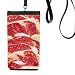 Steak Raw Meat Food Texture Phone Wallet Purse Hanging Mobile Pouch Black Pocket