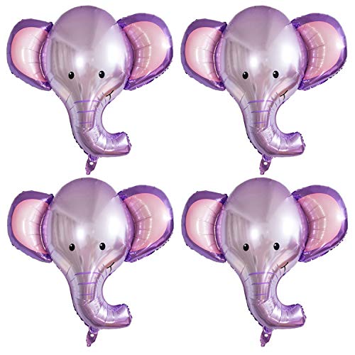 4Pcs Head Safari Elephant Gender Reveal Baby Foil Balloon - Kids Baby Shower Party Theme Birthday Party Decorations Supplies Favors Cosplay Party, Family Party Wedding Party （26 Inches） #TOP8