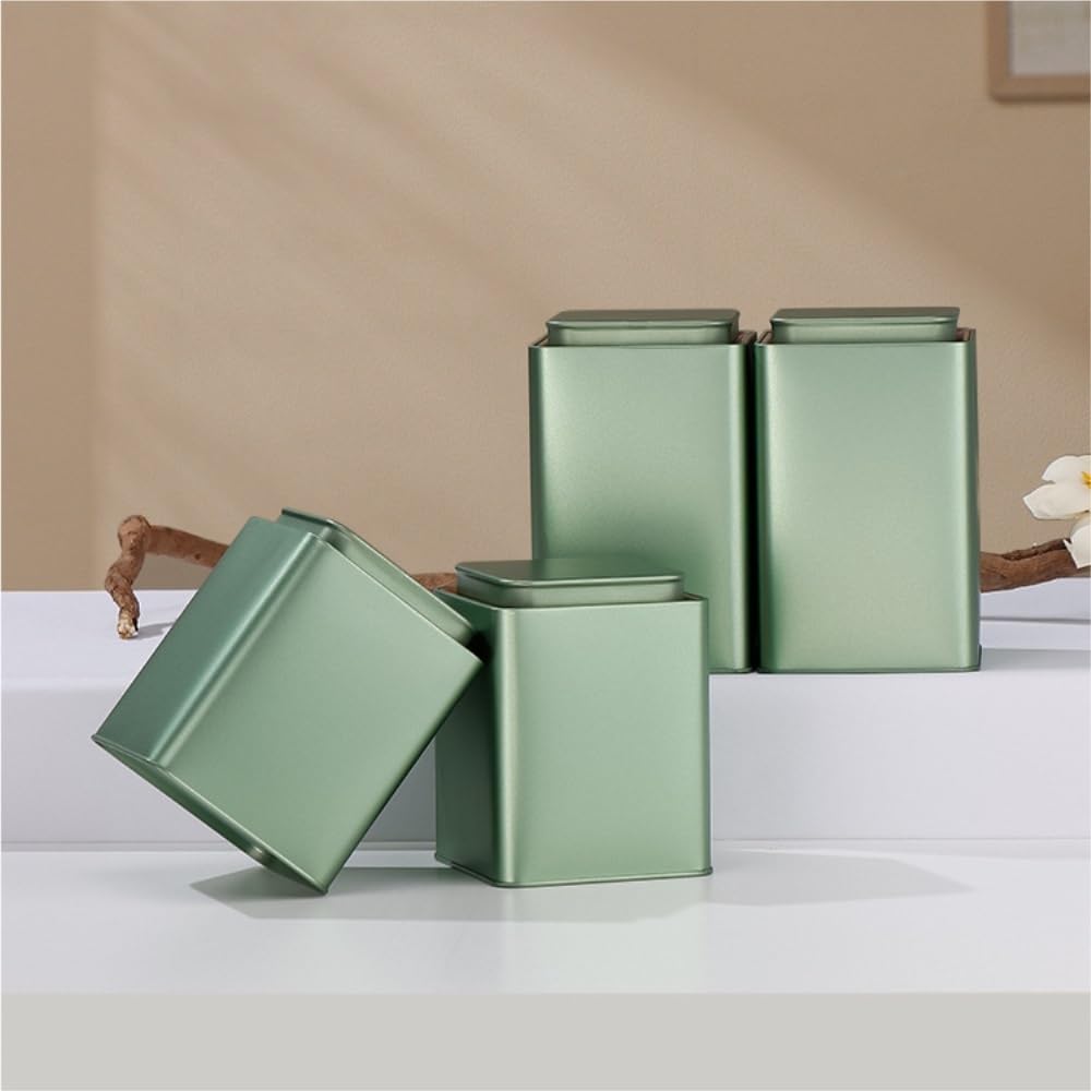 Tee Kaffee Zucker Kanister Bulk Tee Lagerung Container Kann Quadratische Dose Versiegelt Dose Leere Dose Retro Chinesischen Tee Set Doppel Dose Geschenkbox Set Küchendosen(A,Double can)